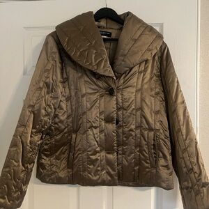 Jones New York Down Puffer Jacket Womens Large Champagne Light Brown